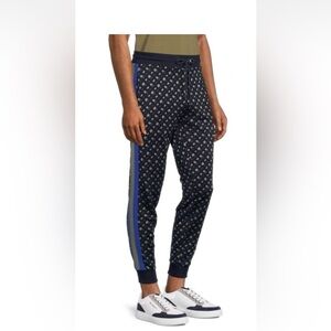 Men's Geometric Patterned Pants - Black and Blue
